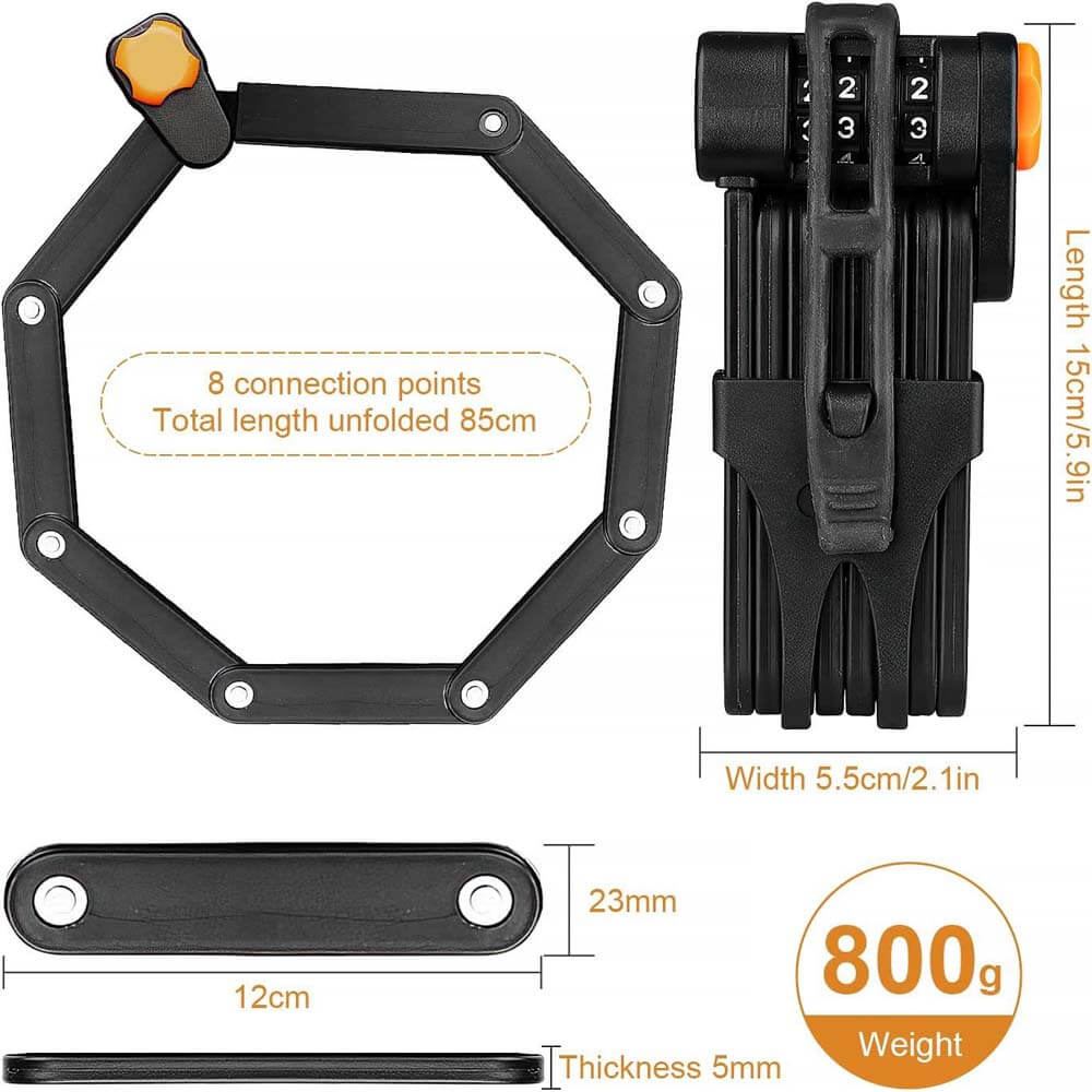 SHENGMILO Folding Bike Lock with Stand for Electric Bike