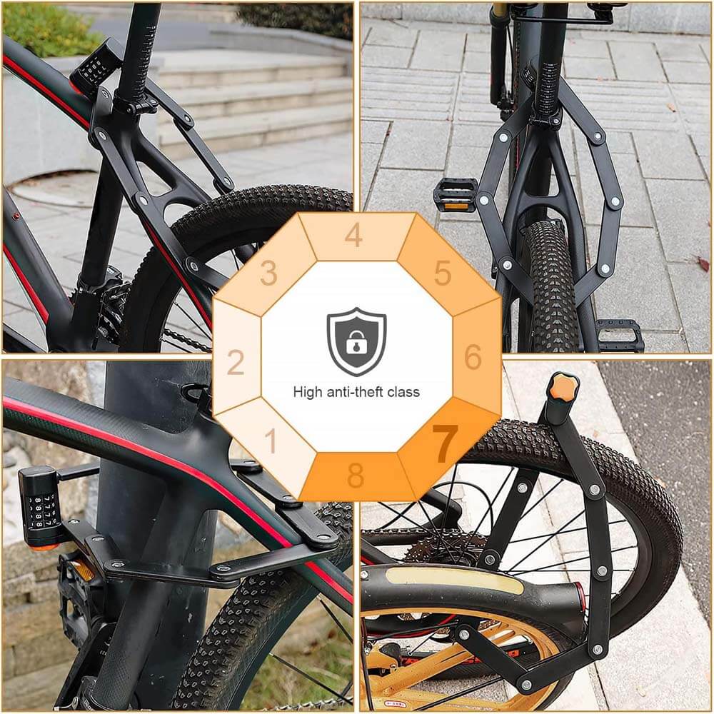 SHENGMILO Folding Bike Lock with Stand for Electric Bike