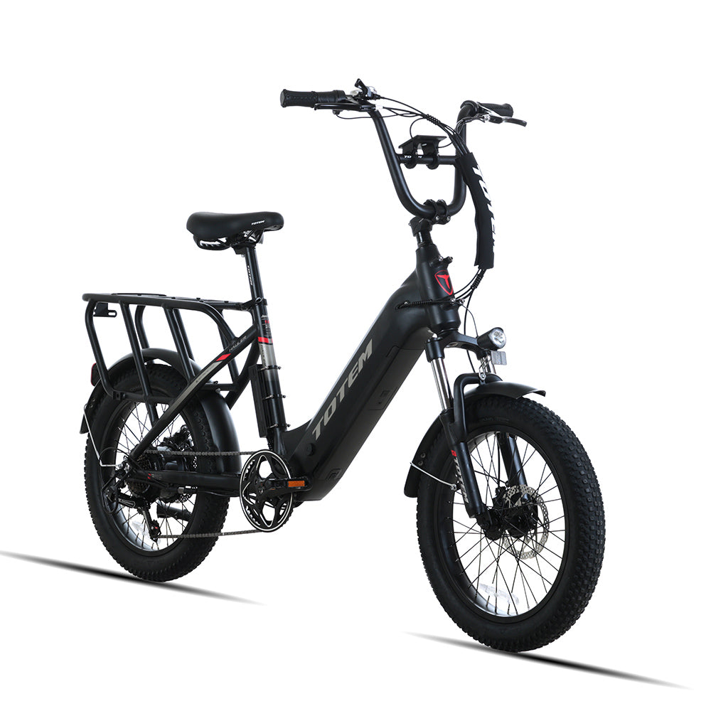 Totem Hauler Fat Tire Electric Utility Bike 750 W Getriebenabenmotor 48 V 15 Ah Batterie