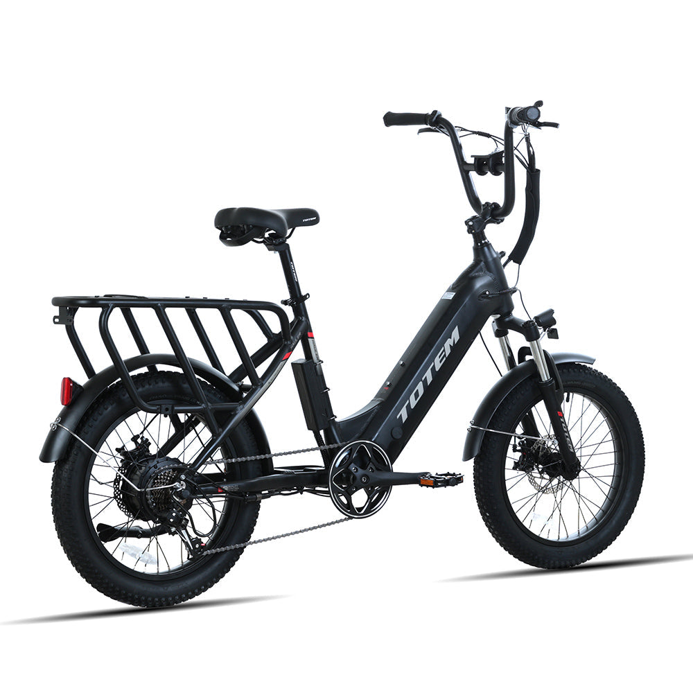 Totem Hauler Fat Tire Vélo utilitaire électrique 750 W Moteur à moyeu adapté Batterie 48 V 15 Ah