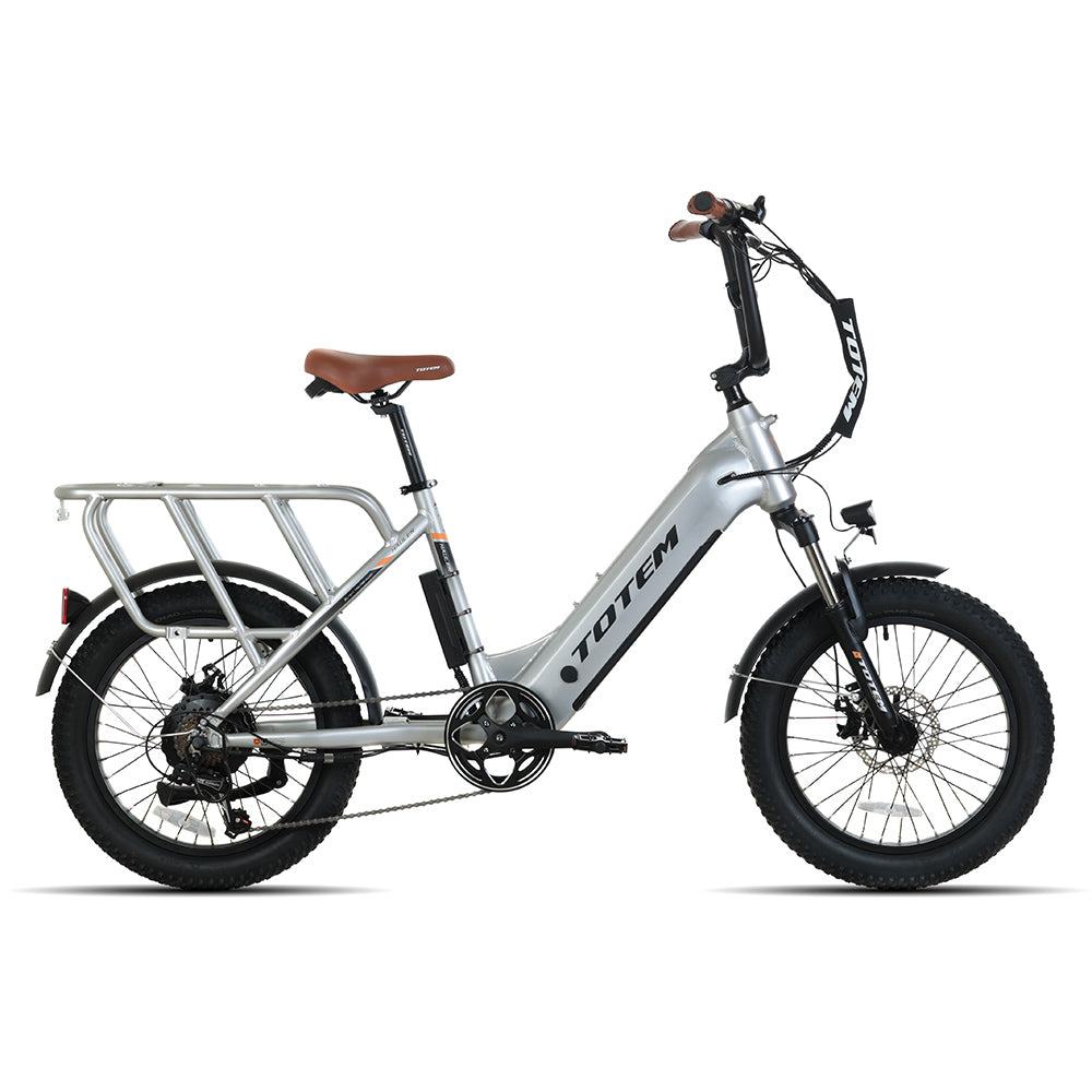 Totem Hauler Fat Tire Electric Utility Bike 750 W Getriebenabenmotor 48 V 15 Ah Batterie