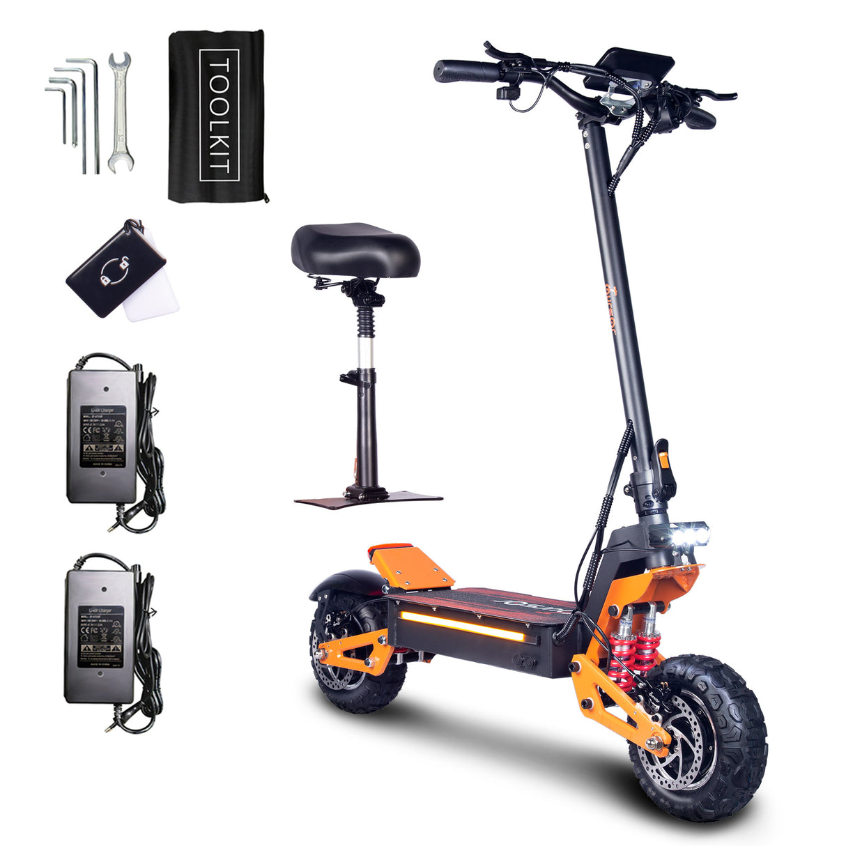 TOURSOR X5-60 11" Folding Electric Scooter 3000W*2 Dual Motors 60V 35Ah Battery